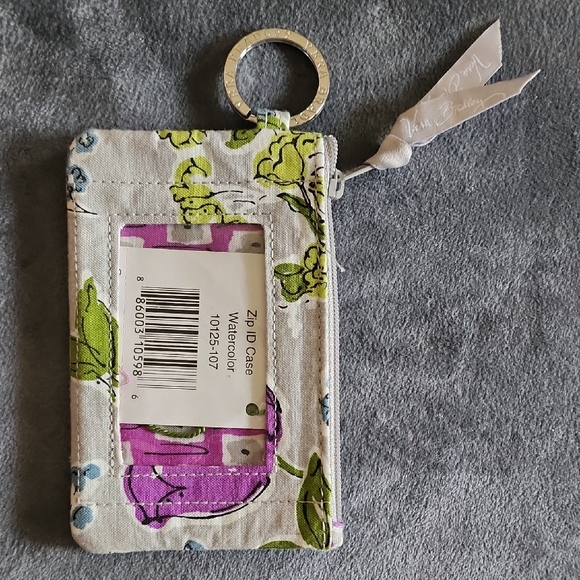 Vera Bradley Floral Key & Card Holder - White, Green, Purple - Picture 1 of 4